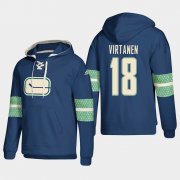 Wholesale Cheap Vancouver Canucks #18 Jake Virtanen Blue adidas Lace-Up Pullover Hoodie