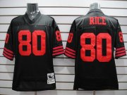 Wholesale Cheap Mitchell and Ness 49ers Jerry Rice #80 Stitched Black NFL Jersey