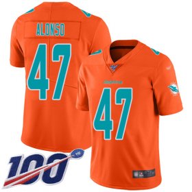 Wholesale Cheap Nike Dolphins #47 Kiko Alonso Orange Men\'s Stitched NFL Limited Inverted Legend 100th Season Jersey