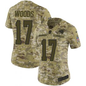 Wholesale Cheap Nike Rams #17 Robert Woods Camo Women\'s Stitched NFL Limited 2018 Salute to Service Jersey