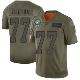 Wholesale Cheap Nike Jets #77 Mekhi Becton Camo Men\'s Stitched NFL Limited 2019 Salute To Service Jersey