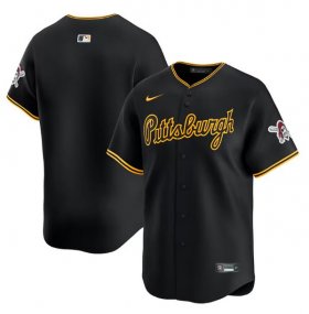 Cheap Men\'s Pittsburgh Pirates Blank Black Alternate Limited Baseball Stitched Jersey