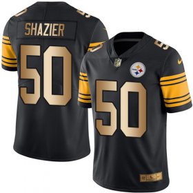 Wholesale Cheap Nike Steelers #50 Ryan Shazier Black Men\'s Stitched NFL Limited Gold Rush Jersey