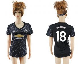 Wholesale Cheap Women\'s Manchester United #18 Young Away Soccer Club Jersey