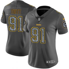 Wholesale Cheap Nike Steelers #91 Stephon Tuitt Gray Static Women\'s Stitched NFL Vapor Untouchable Limited Jersey