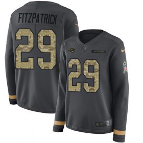 Wholesale Cheap Nike Dolphins #29 Minkah Fitzpatrick Anthracite Salute to Service Women\'s Stitched NFL Limited Therma Long Sleeve Jersey