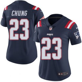 Wholesale Cheap Nike Patriots #23 Patrick Chung Navy Blue Women\'s Stitched NFL Limited Rush Jersey