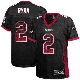 Wholesale Cheap Nike Falcons #2 Matt Ryan Black Alternate Women\'s Stitched NFL Elite Drift Fashion Jersey
