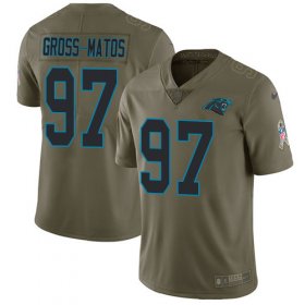 Wholesale Cheap Nike Panthers #97 Yetur Gross-Matos Olive Men\'s Stitched NFL Limited 2017 Salute To Service Jersey