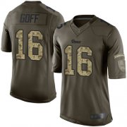 Wholesale Cheap Nike Rams #16 Jared Goff Green Men's Stitched NFL Limited 2015 Salute to Service Jersey