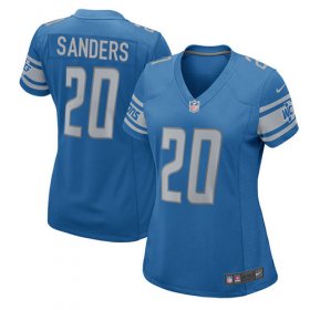 Wholesale Cheap Nike Lions #20 Barry Sanders Light Blue Team Color Women\'s Stitched NFL Elite Jersey