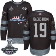 Wholesale Cheap Adidas Capitals #19 Nicklas Backstrom Black 1917-2017 100th Anniversary Stanley Cup Final Champions Stitched NHL Jersey