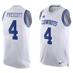 Wholesale Cheap Nike Cowboys #4 Dak Prescott White Men\'s Stitched NFL Limited Tank Top Jersey