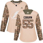 Cheap Adidas Lightning #55 Braydon Coburn Camo Authentic 2017 Veterans Day Women's Stitched NHL Jersey