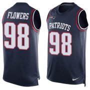 Wholesale Cheap Nike Patriots #98 Trey Flowers Navy Blue Team Color Men's Stitched NFL Limited Tank Top Jersey