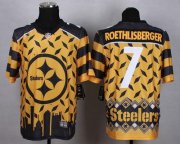Wholesale Cheap Nike Steelers #7 Ben Roethlisberger Gold Men's Stitched NFL Elite Noble Fashion Jersey