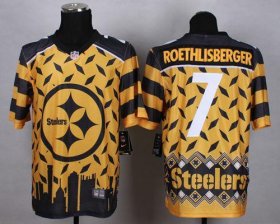 Wholesale Cheap Nike Steelers #7 Ben Roethlisberger Gold Men\'s Stitched NFL Elite Noble Fashion Jersey