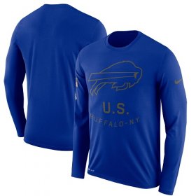 Wholesale Cheap Men\'s Buffalo Bills Nike Royal Salute to Service Sideline Legend Performance Long Sleeve T-Shirt