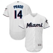 Wholesale Cheap marlins #14 Martin Prado White Flexbase Authentic Collection Stitched MLB Jersey