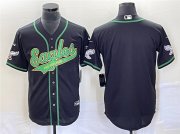Wholesale Cheap Men's Philadelphia Eagles Blank Black Cool Base Stitched Baseball Jersey