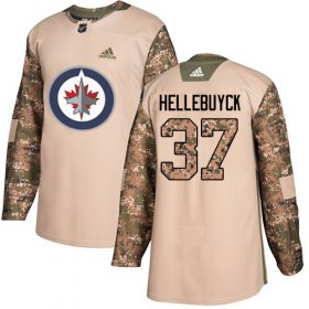 Wholesale Cheap Adidas Jets #37 Connor Hellebuyck Camo Authentic 2017 Veterans Day Stitched Youth NHL Jersey