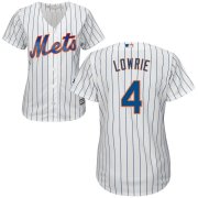 Wholesale Cheap Mets #4 Jed Lowrie White Women's Cool Base Stitched MLB Jersey