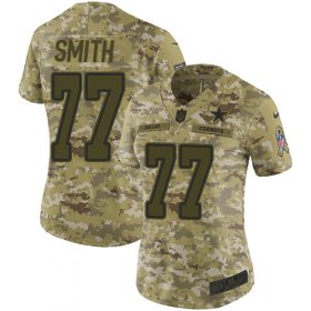 Wholesale Cheap Nike Cowboys #77 Tyron Smith Camo Women\'s Stitched NFL Limited 2018 Salute to Service Jersey