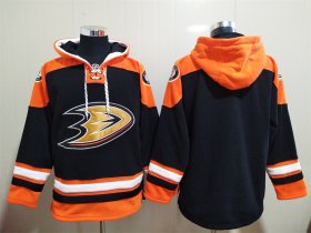 Wholesale Cheap Men\'s Hockey Anaheim Ducks Black Blank Hoodie