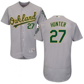Wholesale Cheap Athletics #27 Catfish Hunter Grey Flexbase Authentic Collection Stitched MLB Jersey