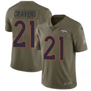Wholesale Cheap Nike Broncos #21 Su'a Cravens Olive Men's Stitched NFL Limited 2017 Salute To Service Jersey