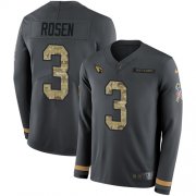 Wholesale Cheap Nike Cardinals #3 Josh Rosen Anthracite Salute to Service Men's Stitched NFL Limited Therma Long Sleeve Jersey