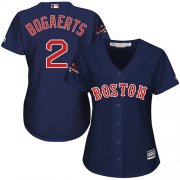 Wholesale Cheap Red Sox #2 Xander Bogaerts Navy Blue Alternate 2018 World Series Champions Women's Stitched MLB Jersey