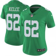 Wholesale Cheap Nike Eagles #62 Jason Kelce Green Women's Stitched NFL Limited Rush Jersey