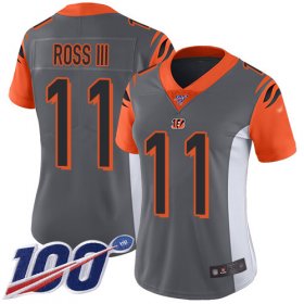 Wholesale Cheap Nike Bengals #11 John Ross III Silver Women\'s Stitched NFL Limited Inverted Legend 100th Season Jersey