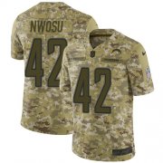 Wholesale Cheap Nike Chargers #42 Uchenna Nwosu Camo Men's Stitched NFL Limited 2018 Salute To Service Jersey