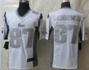 Wholesale Cheap Nike Patriots #87 Rob Gronkowski White Men's Stitched NFL Limited Platinum Jersey