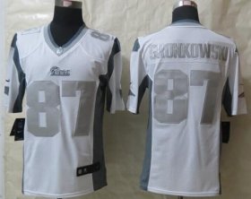 Wholesale Cheap Nike Patriots #87 Rob Gronkowski White Men\'s Stitched NFL Limited Platinum Jersey