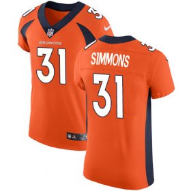 Wholesale Cheap Nike Broncos #31 Justin Simmons Orange Team Color Men\'s Stitched NFL Vapor Untouchable Elite Jersey