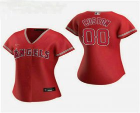 Wholesale Cheap Women\'s Custom Los Angeles Angels 2020 Red Alternate Nike Jersey