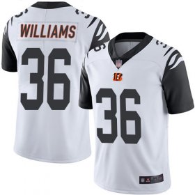 Wholesale Cheap Nike Bengals #36 Shawn Williams White Men\'s Stitched NFL Limited Rush Jersey