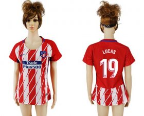 Wholesale Cheap Women\'s Atletico Madrid #19 Lucas Home Soccer Club Jersey