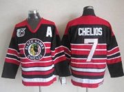 Wholesale Cheap Blackhawks #7 Chris Chelios Red/Black 75TH CCM Stitched NHL Jersey