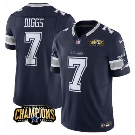 Cheap Men\'s Dallas Cowboys #7 Trevon Diggs Navy 2023 F.U.S.E. NFC East Champions Patch Football Stitched Jersey