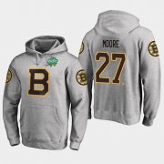 Wholesale Cheap Bruins #27 John Moore Gray 2018 Winter Classic Fanatics Primary Logo Hoodie