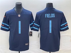 Wholesale Cheap Men\'s Chicago Bears #1 Justin Fields Navy 2019 City Edition Limited Stitched Jersey