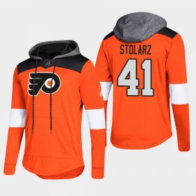 Wholesale Cheap Flyers #41 Anthony Stolarz Orange 2018 Pullover Platinum Hoodie