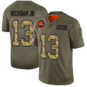 Wholesale Cheap Cleveland Browns #13 Odell Beckham Jr. Men\'s Nike 2019 Olive Camo Salute To Service Limited NFL Jersey
