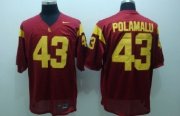 Wholesale Cheap USC Trojans #43 Polamalu Red Jersey