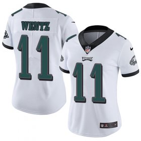 Wholesale Cheap Nike Eagles #11 Carson Wentz White Women\'s Stitched NFL Vapor Untouchable Limited Jersey