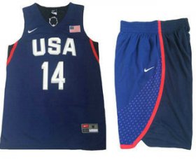 Wholesale Cheap 2016 Olympics Team USA Men\'s #14 Danny Green Navy Blue Revolution 30 Swingman Basketball Jersey With Shorts